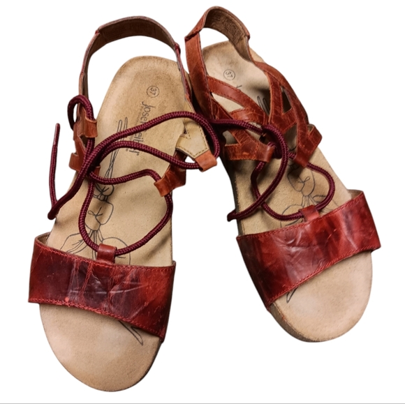 🤎JOSEF SEIBEL TONGA WOMEN'S SIZE 6.5 US 37 EU. MAHOGANY COLOR SANDALS. - Picture 3 of 6